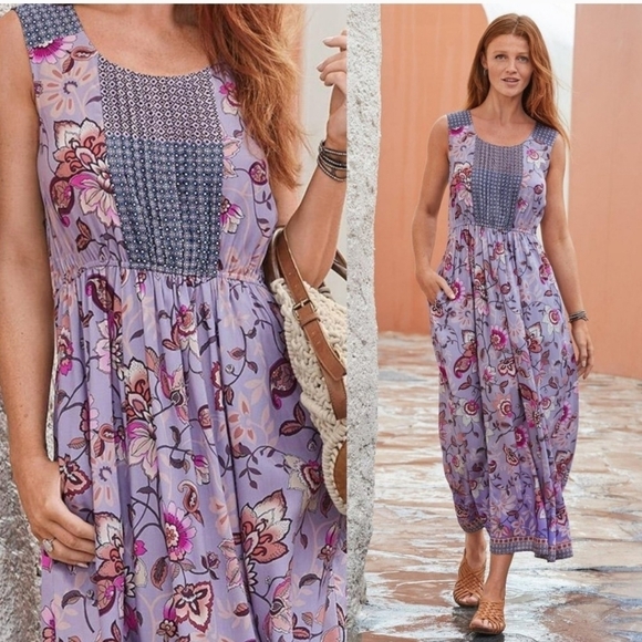 Sundance Dresses & Skirts - Sundance Purple Floral Sleeveless Maxi Dress XS